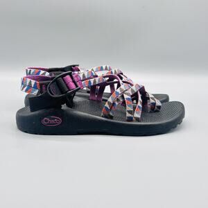 Chaco Sandals Womens 6 Black Purple Multi Strappy Water Sport Hiking Outdoor